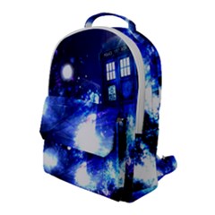 Tardis Background Space Flap Pocket Backpack (large) by Mog4mog4