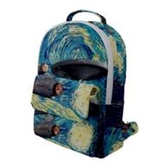 Star Starship The Starry Night Van Gogh Flap Pocket Backpack (large) by Mog4mog4