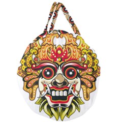 Bali Barong Mask Euclidean Vector Chiefs Face Giant Round Zipper Tote by Mog4mog4