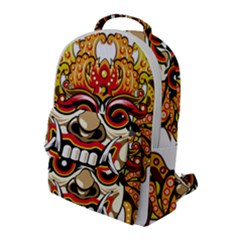 Bali Barong Mask Euclidean Vector Chiefs Face Flap Pocket Backpack (large) by Mog4mog4