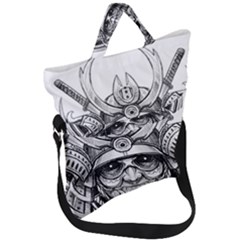 Drawing Samurai Tattoo Sketch Japanese Samurai Fold Over Handle Tote Bag by Mog4mog4