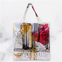 New York City Skyline Vector Illustration Grocery Tote Bag by Mog4mog4