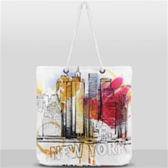 New York City Skyline Vector Illustration Full Print Rope Handle Tote (large) by Mog4mog4