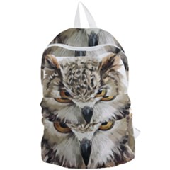 Vector Hand Painted Owl Foldable Lightweight Backpack by Mog4mog4