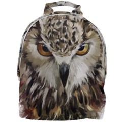 Vector Hand Painted Owl Mini Full Print Backpack by Mog4mog4