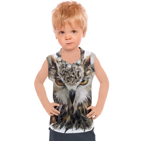 Vector Hand Painted Owl Kids  Sport Tank Top by Mog4mog4