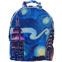 Starry Night In New York Van Gogh Manhattan Chrysler Building And Empire State Building Mini Full Print Backpack by Mog4mog4