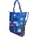 Starry Night In New York Van Gogh Manhattan Chrysler Building And Empire State Building Shoulder Tote Bag View2