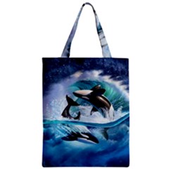 Orca Wave Water Underwater Zipper Classic Tote Bag by Mog4mog4