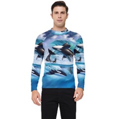 Orca Wave Water Underwater Men s Long Sleeve Rash Guard by Mog4mog4