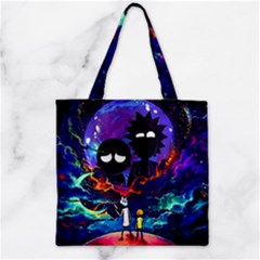 Cartoon Parody In Outer Space Zipper Grocery Tote Bag by Mog4mog4