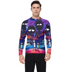 Cartoon Parody In Outer Space Men s Long Sleeve Rash Guard by Mog4mog4