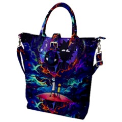 Cartoon Parody In Outer Space Buckle Top Tote Bag by Mog4mog4