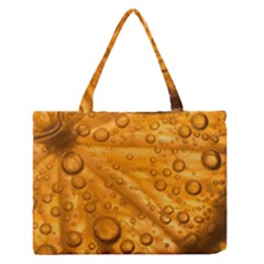 Lime Water Bubbles Macro Light Detail Background Zipper Medium Tote Bag by Mog4mog4