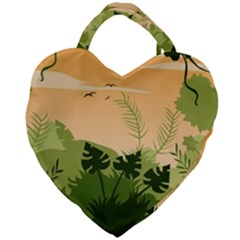 Forest Images Vector Giant Heart Shaped Tote by Mog4mog4