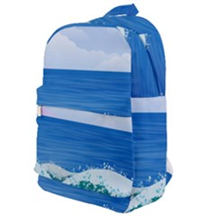 Illustration Landscape Sea Ocean Waves Beach Blue Classic Backpack by Mog4mog4