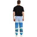 Illustration Landscape Sea Ocean Waves Beach Blue Men s Elastic Waist Pants View2