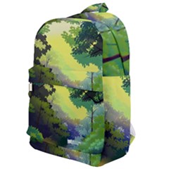 Landscape Illustration Nature Forest River Water Classic Backpack by Mog4mog4