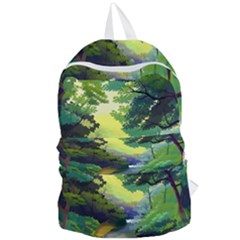 Landscape Illustration Nature Forest River Water Foldable Lightweight Backpack by Mog4mog4