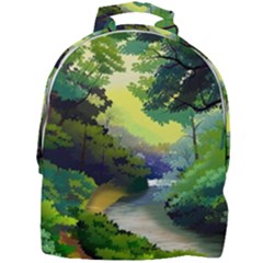 Landscape Illustration Nature Forest River Water Mini Full Print Backpack by Mog4mog4