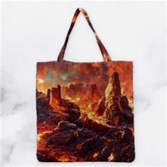 Nature Wallpaper Vulcanic Landscape Grocery Tote Bag by Mog4mog4