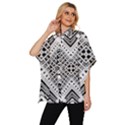 Black And White Modern Texture Seamless Print Fabric Pattern Women s Batwing Button Up Shirt View2