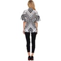 Black And White Modern Texture Seamless Print Fabric Pattern Women s Batwing Button Up Shirt View4