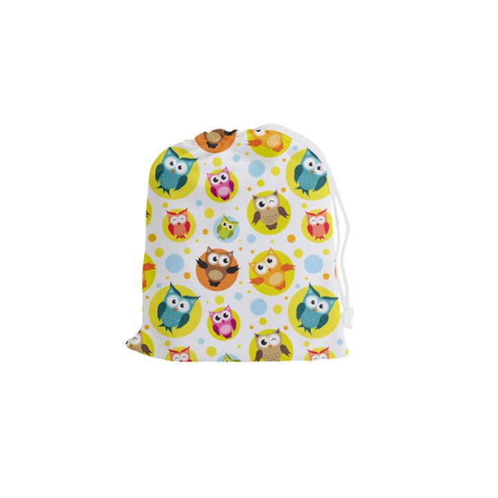 Owl Bird Cartoon Drawstring Pouch (Small)