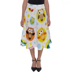 Owl Bird Cartoon Perfect Length Midi Skirt by Bakwanart