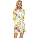 Owl Bird Cartoon Long Sleeve Satin Robe View1