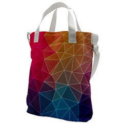 Multicolored Geometric Origami Idea Pattern Canvas Messenger Bag by Bakwanart