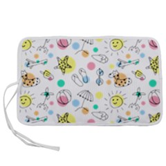 Summer Pattern Colorful Drawing Doodle Pen Storage Case (m) by Bakwanart