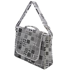 Black And White Geometric Patterns Box Up Messenger Bag by Bakwanart