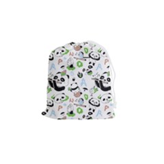 Giant Panda Bear Pattern Drawstring Pouch (small) by Bakwanart