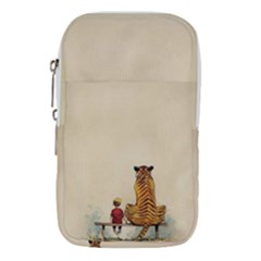 Tiger Sitting Beside Boy Painting Parody Cartoon Waist Pouch (large) by Bakwanart