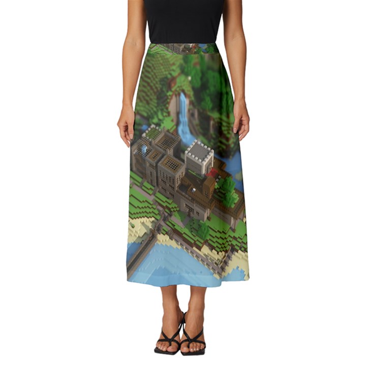 Green Village Miniature Technology Classic Midi Chiffon Skirt