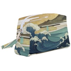 Sea Asia, Waves Japanese Art The Great Wave Off Kanagawa Wristlet Pouch Bag (large) by Bakwanart