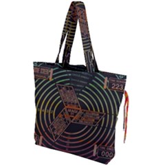 Black And Green Area Rug Neon Genesis Evangelion Computer Communication Drawstring Tote Bag by Bakwanart