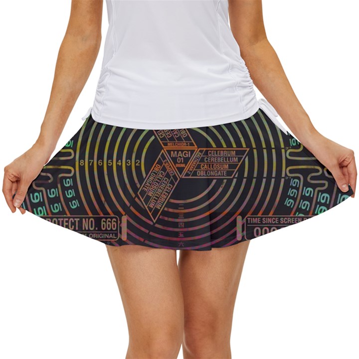 Black And Green Area Rug Neon Genesis Evangelion Computer Communication Women s Skort