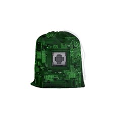 Technology Computer Chip Electronics Industry Circuit Board Drawstring Pouch (small) by Bakwanart