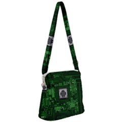 Technology Computer Chip Electronics Industry Circuit Board Zipper Messenger Bag by Bakwanart