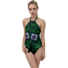 Technology Computer Chip Electronics Industry Circuit Board Go With The Flow One Piece Swimsuit by Bakwanart