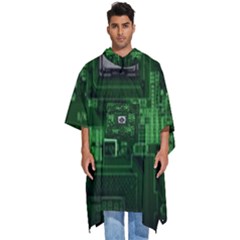 Technology Computer Chip Electronics Industry Circuit Board Men s Hooded Rain Ponchos by Bakwanart