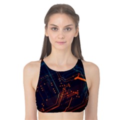 Abstract Colorful Circuit Tank Bikini Top by Bakwanart