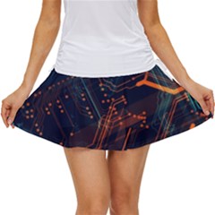 Abstract Colorful Circuit Women s Skort by Bakwanart