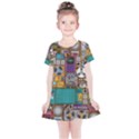 Pattern Design Art Techno Dj Music Retro Music Device Kids  Simple Cotton Dress View1