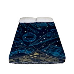 Position Of The Constellations Illustration Star Blue Fitted Sheet (full/ Double Size) by Bakwanart