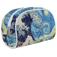 The Great Wave Of Kanagawa Painting Hokusai, Starry Night Vincent Van Gogh Make Up Case (medium) by Bakwanart