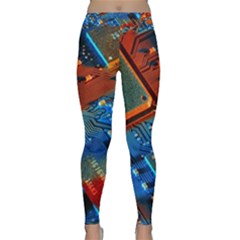 Gray Circuit Board Electronics Electronic Components Microprocessor Classic Yoga Leggings by Bakwanart