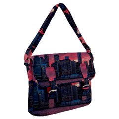 Skyline Sunset United States Reflection Usa,new York Manhattan Buckle Messenger Bag by Bakwanart